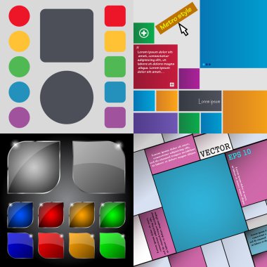 Farklı renkli düğmeler büyük kümesi. Web siteniz için şık, modern tasarım. Vektör