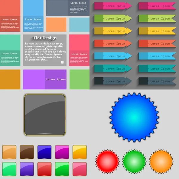Grote reeks van verschillende gekleurde knoppen. Trendy, moderne ontwerp voor uw website. Vector — Stockvector