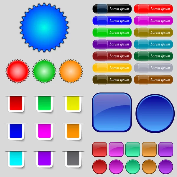 Big set of different colored buttons. Trendy, modern design for your web site. Vector — Stock Vector