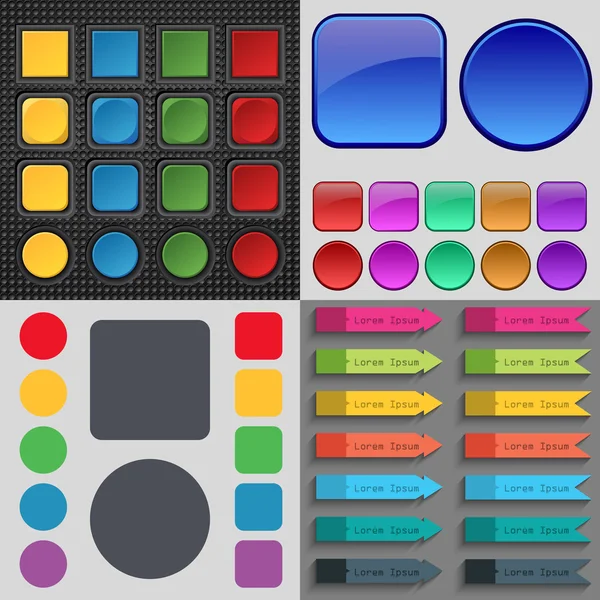 Gran conjunto de botones de diferentes colores. Diseño moderno y moderno para su sitio web. Vector — Vector de stock