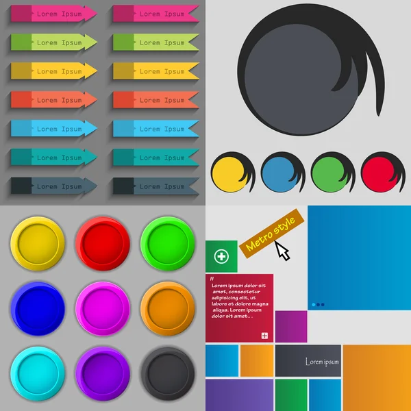 Big set of different colored buttons. Trendy, modern design for your web site. Vector — Stock Vector