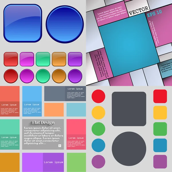 Grand ensemble de boutons de différentes couleurs. Design moderne et tendance pour votre site web. Vecteur — Image vectorielle