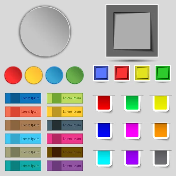 Stort sæt af forskellige farvede knapper. Trendy, moderne design til dit websted. Vektor – Stock-vektor