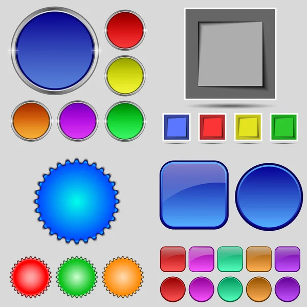 Stor uppsättning olika färgade knapparna. Trendig, modern design för din webbplats. Vektor — Stock vektor