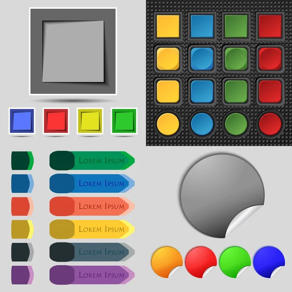 Grand ensemble de boutons de différentes couleurs. Design moderne et tendance pour votre site web. Vecteur — Image vectorielle