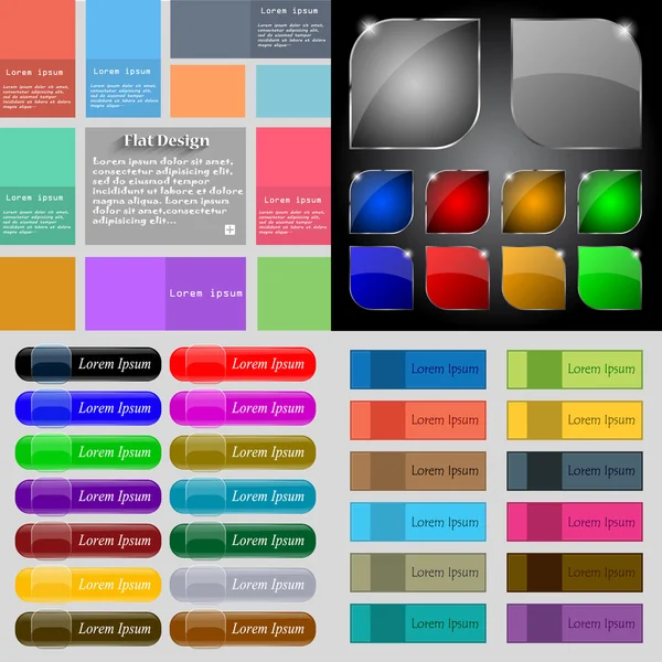 Grand ensemble de boutons de différentes couleurs. Design moderne et tendance pour votre site web. Vecteur — Image vectorielle