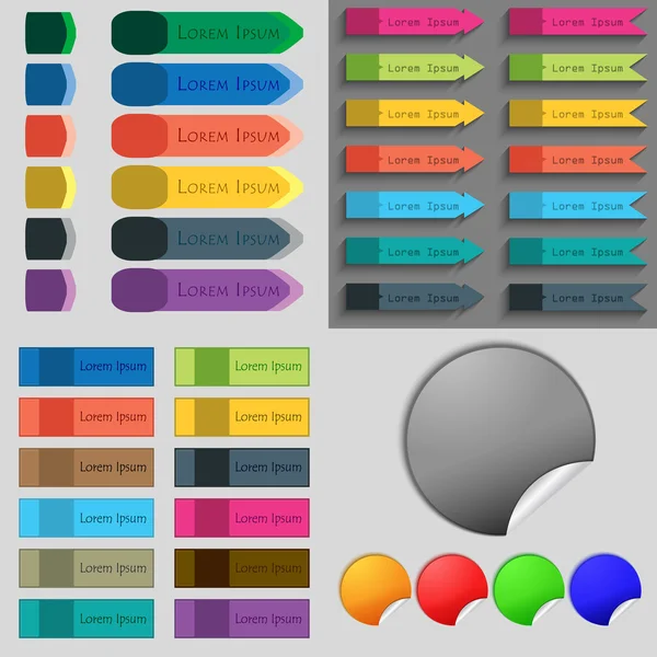 Gran conjunto de botones de diferentes colores. Diseño moderno y moderno para su sitio web. Vector — Archivo Imágenes Vectoriales