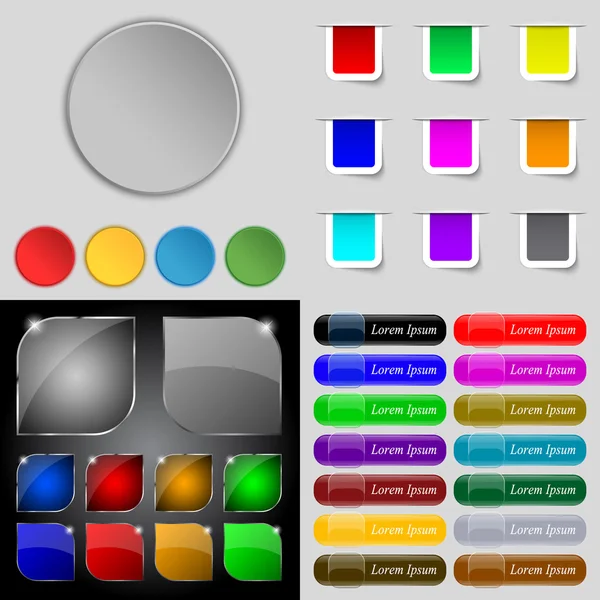 Großer Satz verschiedenfarbiger Knöpfe. trendiges, modernes Design für Ihre Website. Vektor — Stockvektor