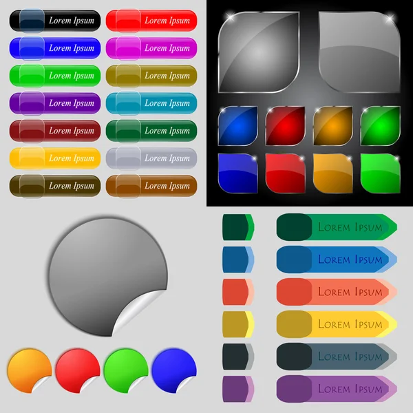 Big set of different colored buttons. Trendy, modern design for your web site. Vector — Stock Vector