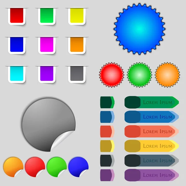 Big set of different colored buttons. Trendy, modern design for your web site. Vector — Stock Vector