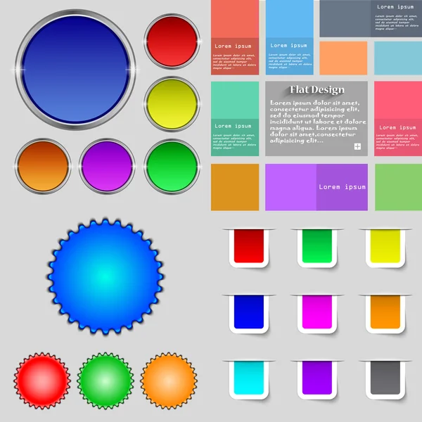 다른 색된 버튼의 큰 집합입니다. 귀하의 웹 사이트에 대 한 최신 유행, 현대적인 디자인입니다. 벡터 — 스톡 벡터