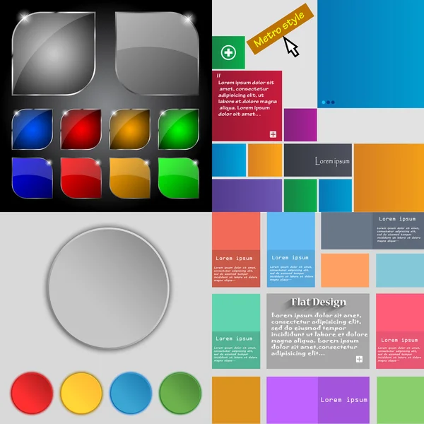 Grand ensemble de boutons de différentes couleurs. Design moderne et tendance pour votre site web. Vecteur — Image vectorielle