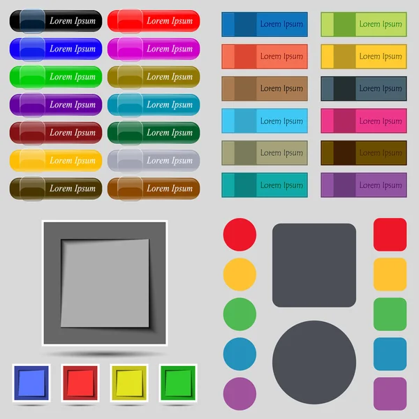 Gran conjunto de botones de diferentes colores. Diseño moderno y moderno para su sitio web. Vector — Archivo Imágenes Vectoriales