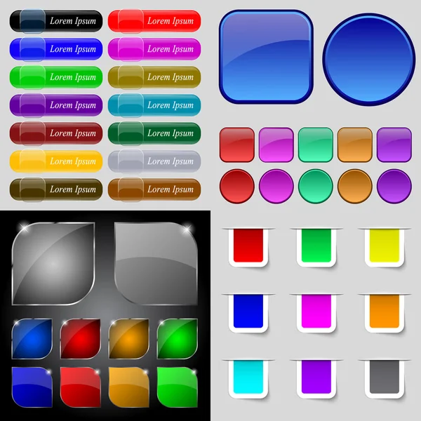 Grande conjunto de botões coloridos diferentes. Design moderno e moderno para o seu site. Vetor — Vetor de Stock
