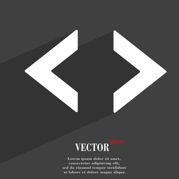 Codesymbol Symbol flaches modernes Webdesign mit langem Schatten und Platz für Ihren Text. Vektor — Stockvektor