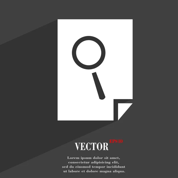 Search in file  icon symbol Flat modern web design with long shadow and space for your text. Vector — Stock Vector