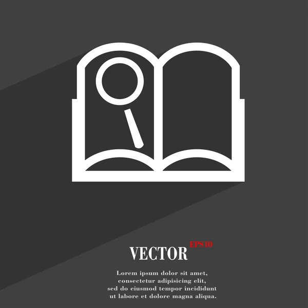 Açık kitap simgesi simgesi düz modern web tasarım ile uzun gölge ve uzay metniniz için. Vektör — Stok Vektör