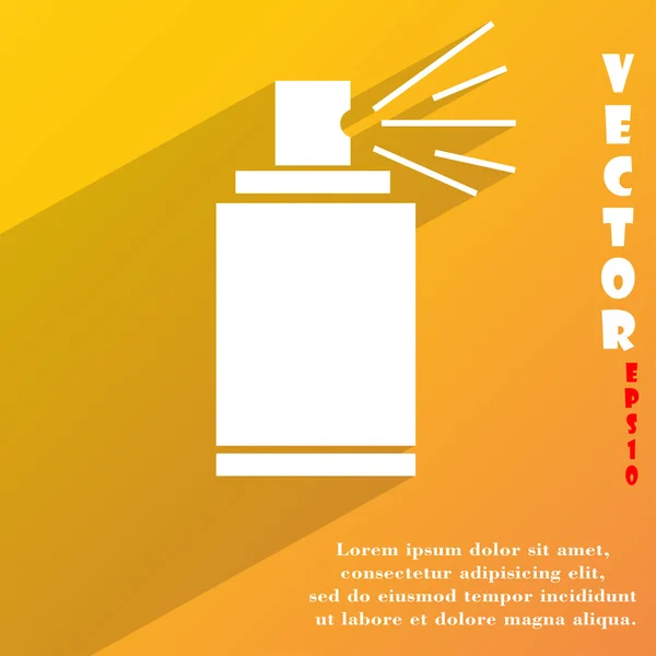 Símbolo de ícone de pintura de aerossol Design web moderno plano com sombra longa e espaço para o seu texto. Vetor — Vetor de Stock