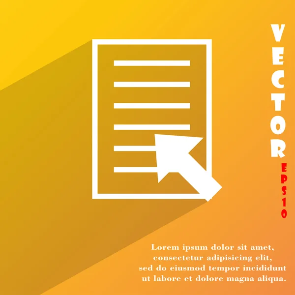 Texto icono del archivo símbolo Diseño web moderno plano con sombra larga y espacio para su texto. Vector — Vector de stock