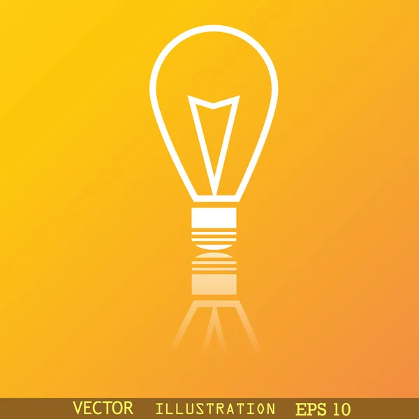 Icono de lámpara de luz símbolo Diseño web moderno plano con reflexión y espacio para su texto. Vector — Vector de stock