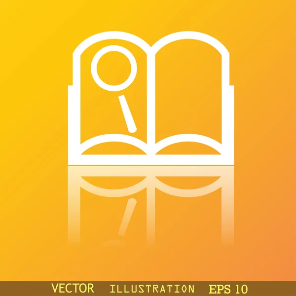 Icono de libro abierto símbolo Diseño web moderno plano con reflexión y espacio para su texto. Vector — Archivo Imágenes Vectoriales