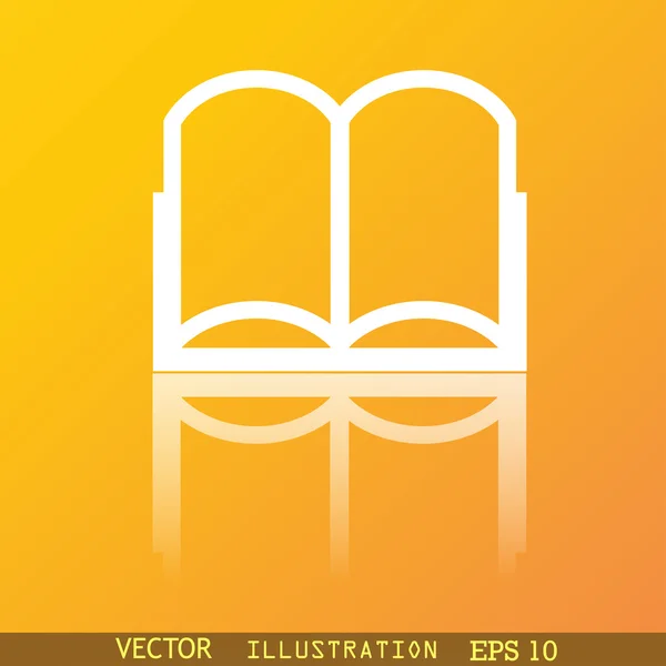 Nyitott könyv ikon szimbólum lakás modern web design gondolkodás, és a szöveg tér. Vektor — Stock Vector