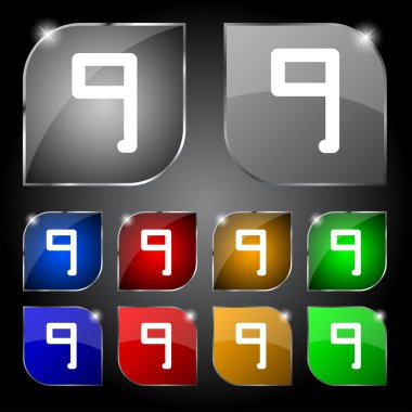 Sayı dokuz simgesi işareti.