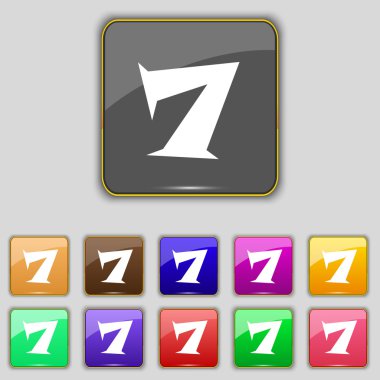 Yedi numara simgesini işaret.