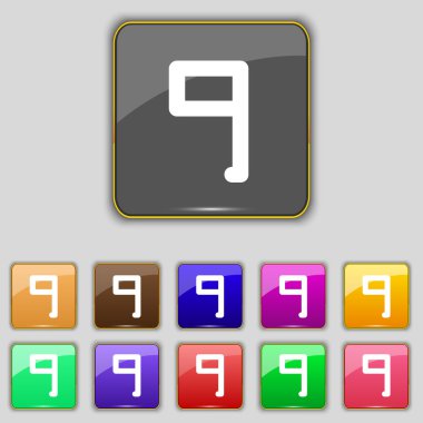 Sayı dokuz simgesi işareti.