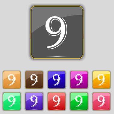 Sayı dokuz simgesi işareti.