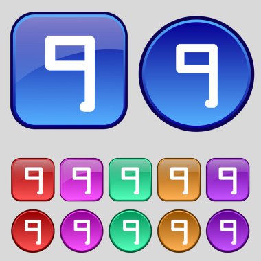 Sayı dokuz simgesi işareti.