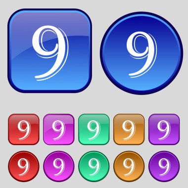 Sayı dokuz simgesi işareti.