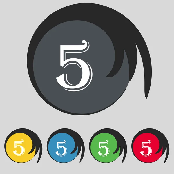 Number five icon sign. — Stock Vector