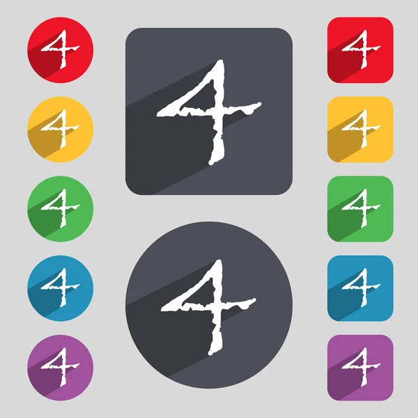 Vier pictogram hekje. — Stockvector