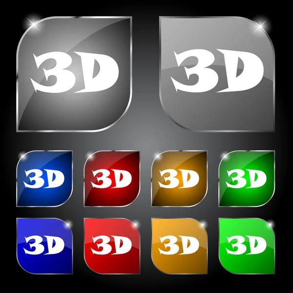 3D sign icon. — Stock Vector