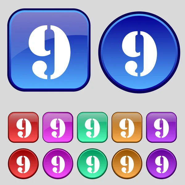 Numéro Neuf icône signe — Image vectorielle