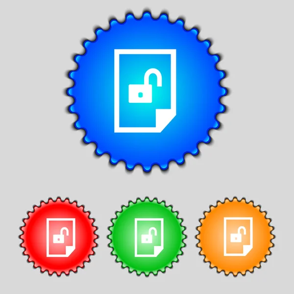 File unlocked icon sign — Stock Vector