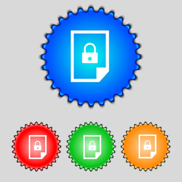 Icon-Zeichen mit Dateisperre — Stockvektor