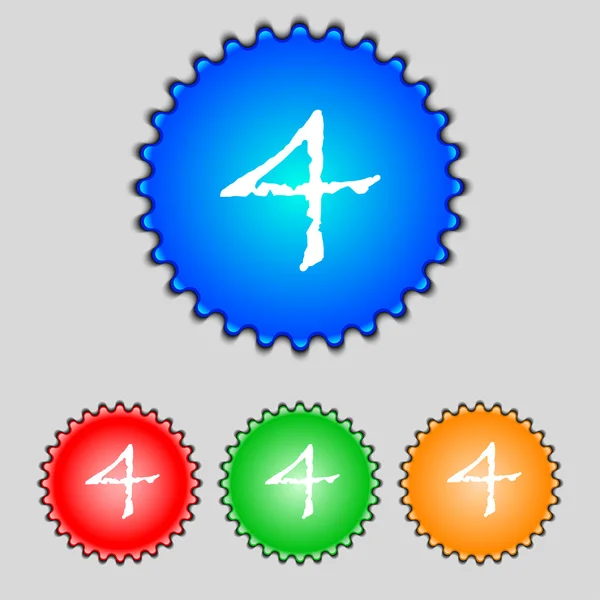 Number four icon sign — Stock Vector