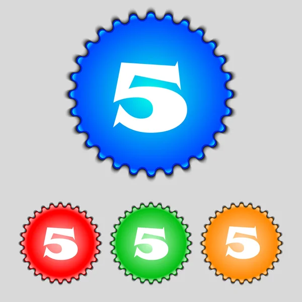 Number five icon sign. — Stock Vector