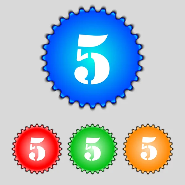 Number five icon sign. — Stock Vector