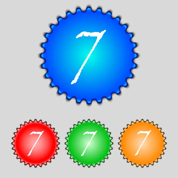 Nummer sju ikonen tecken — Stock vektor