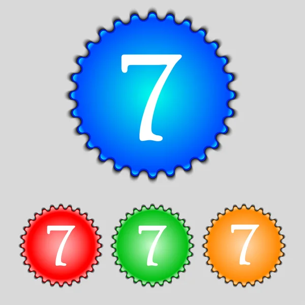 Číslo sedm ikon — Stockový vektor