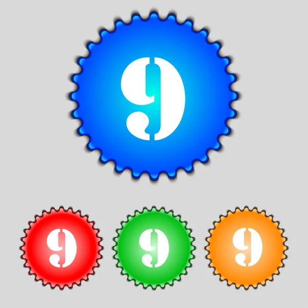 Number Nine icon sign — Stock Vector