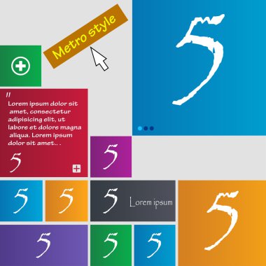 Beş numaralı simgesini işaret.