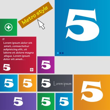 Beş numaralı simgesini işaret.