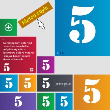 Beş numaralı simgesini işaret.