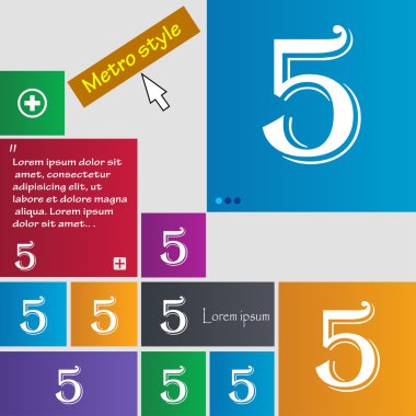 Beş numaralı simgesini işaret.