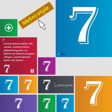 Yedi numara simgesini işaret.