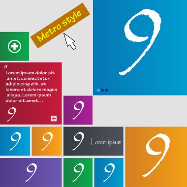 Sayı dokuz simgesi işareti.